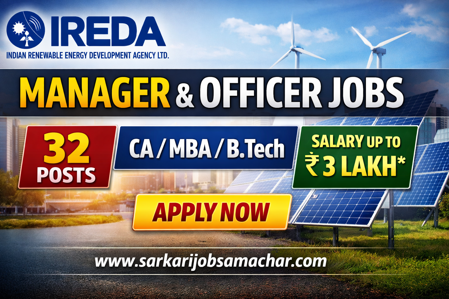 IREDA Manager, Chief Manager, Officer & Executive Director Recruitment 2026 – Apply Online for 32 Posts